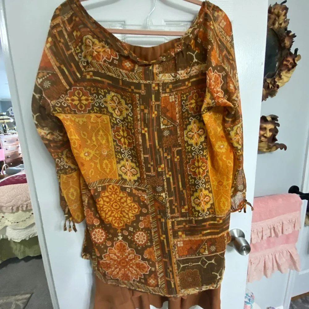 NWT Blouse and Skirt~XL-Rust colors - Picture 5 of 16